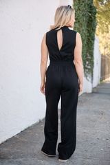 Mira Black Mock Neck Jumpsuit FINAL SALE