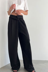FOLD-OVER WAIST WIDE LEG PANT