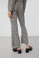 FLORAL PLEATED FLARED PANT