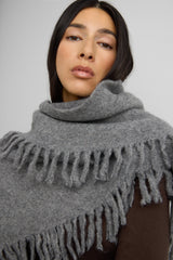 FRINGE TRIM TRIANGLE SCARF