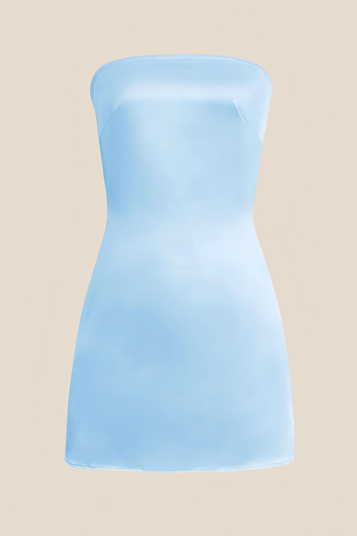 Strapless Blue Back Tie Short Dress