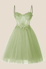 Straps Lavender Appliques Sparkle Tulle Short Dress