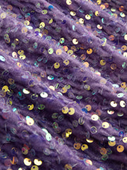 Straps Purple Sequin Ruched A-line Short Dress