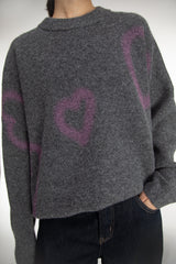 HEART SPRAY PAINT EFFECT SWEATER