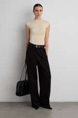 KNIT MOCKNECK TOP