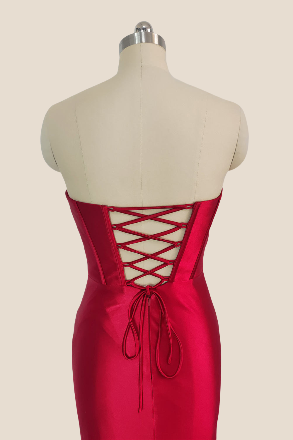 Sweetheart Red Twist Mermaid Long Dress with Slit