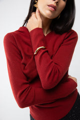 LONG SLEEVE GATHERED NECK TOP