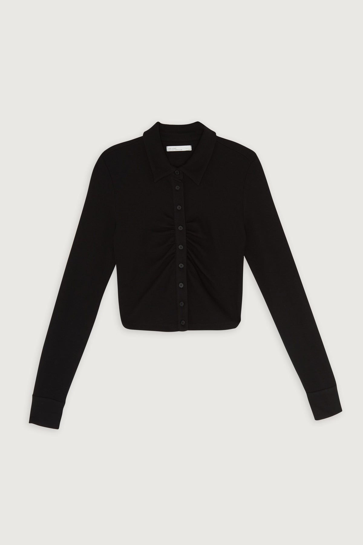 GATHERED BUTTON-UP