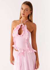 Mariella Linen Top - Pink