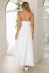 Dancing In Magic Strapless Maxi Dress White