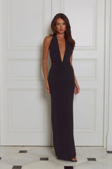 Irresistible Nights Halter Maxi Dress Black
