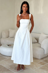 Chantelle Square Neck Midi Dress - White