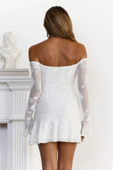 Electric Envy Off Shoulder Mini Dress White