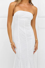Monte Carlo Luxe Strapless Maxi Dress White
