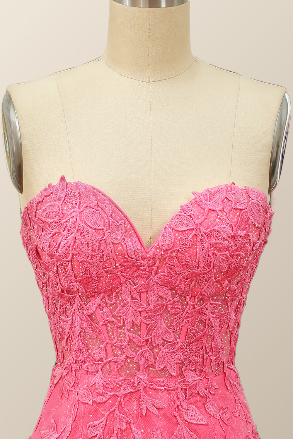 Sweetheart Lavender Lace Bodycon Mini Dress