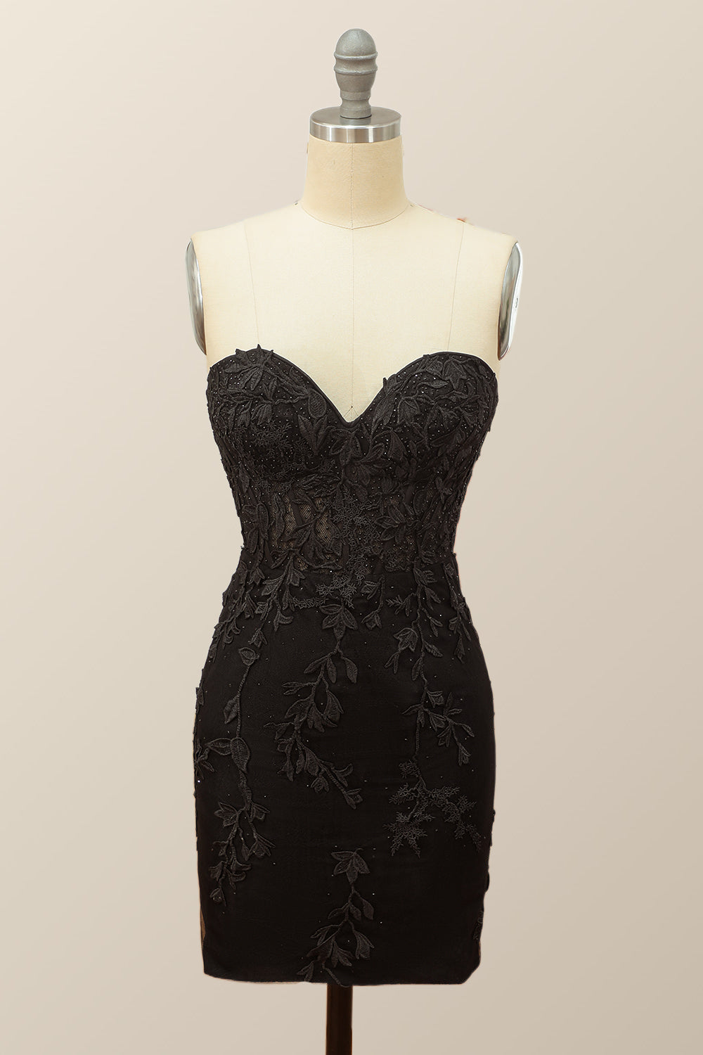 Sweetheart Lavender Lace Bodycon Mini Dress