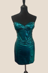 Sweetheart Green Ruched Bodycon Short Dress
