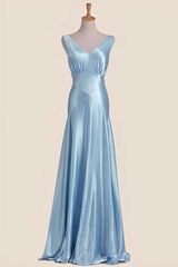 Pink V Neck Sheath Long Party Dress