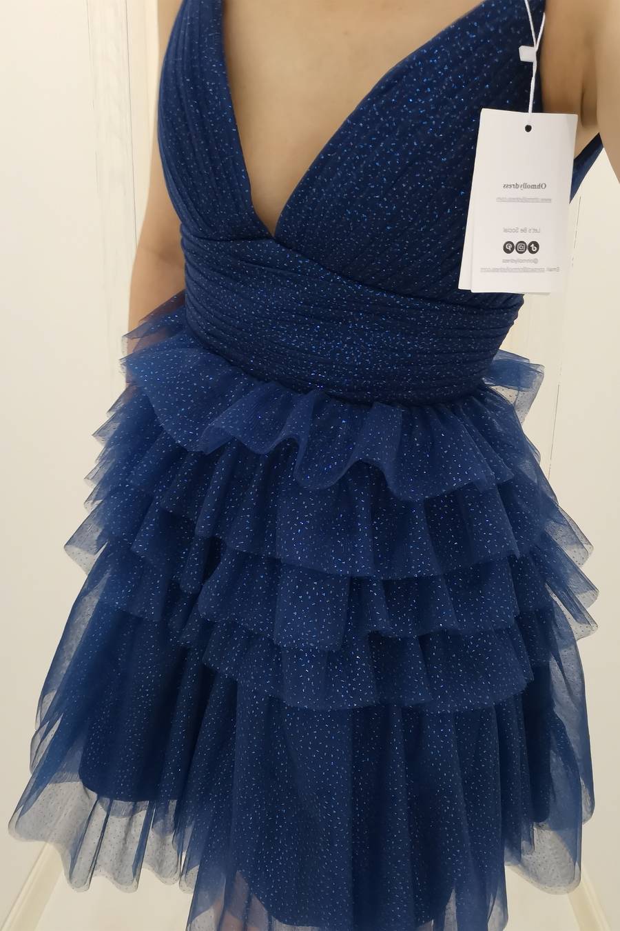 Straps Periwinkle Tiered Ruffle Short A-line Homecoming Dress