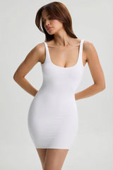 Modal Low-Back Bodycon Mini Dress in White
