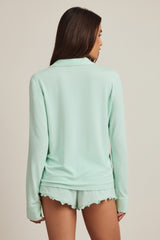 Modal Long-Sleeve Pyjama Top in Mint