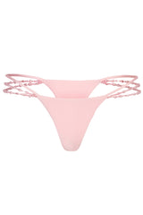 Multi-Strap Cheeky Bikini Bottoms  in Baby Pink