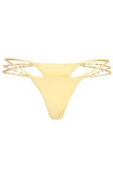 Multi-Strap Cheeky Bikini Bottoms  in Lemon
