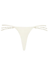 Multi-Strap Cheeky Bikini Bottoms  in Pearl